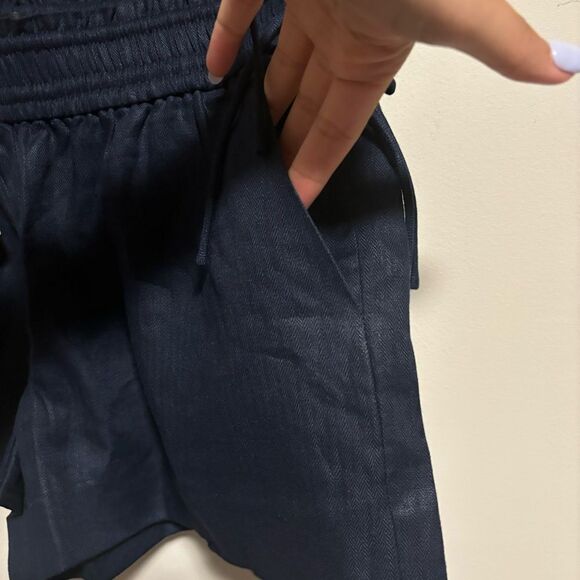 NWT J. Crew 100% Linen Side Tie Shorts Navy Blue- Size Small - Picture 5 of 13